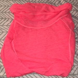 orange workout long sleeve top